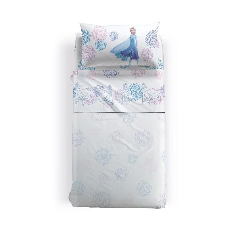 Completo Lenzuola in Cotone Elsa Blu Cartoons Ragazzo