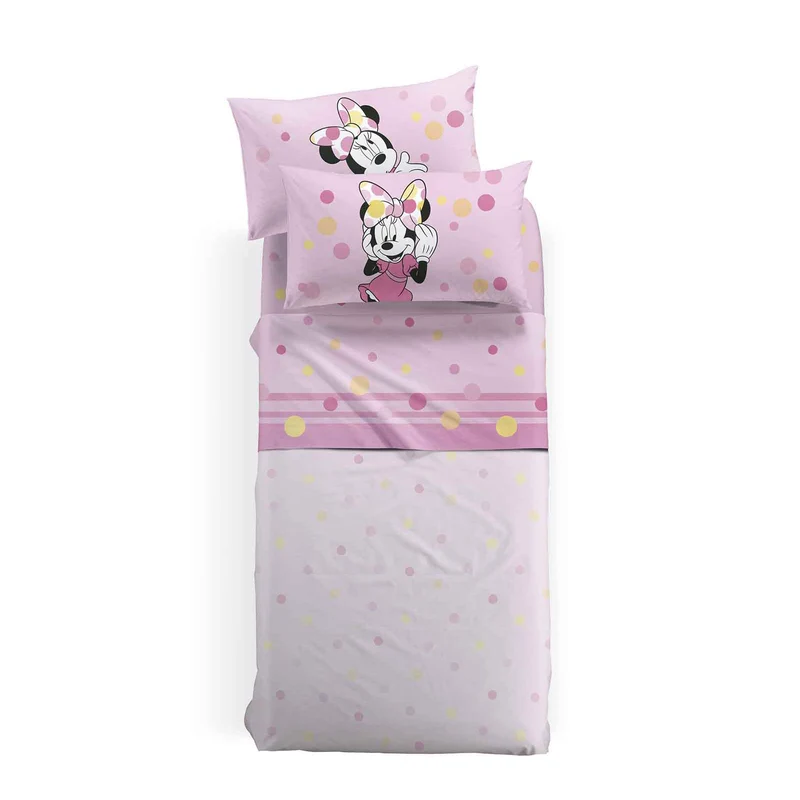 Completo Lenzuola in Cotone Minnie colors Cartoons Ragazza