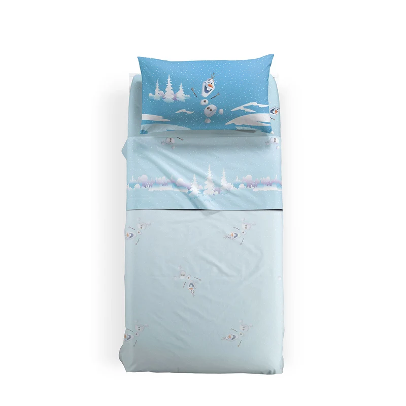 Completo Lenzuola in Flanella Frozen Inverno Cartoons Ragazza