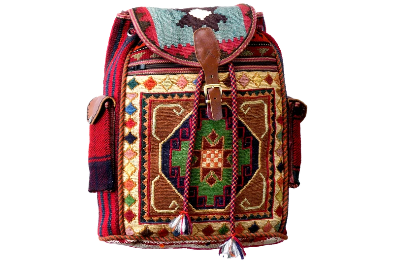 Kelim Bag · Handgefertigt – Bunt, 43x36 cm