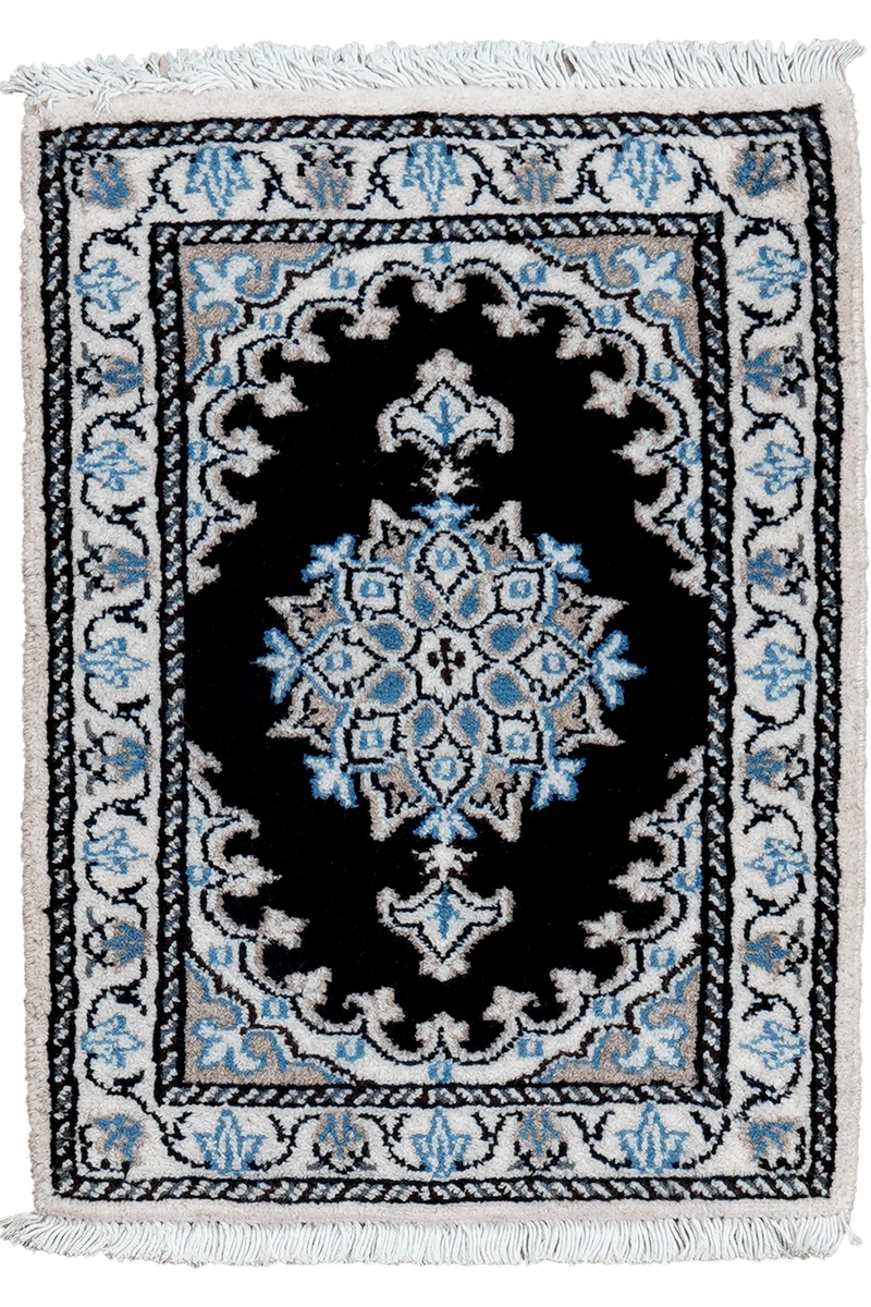 Nain 12La · Handgeknüpft – Blau, 58x40 cm