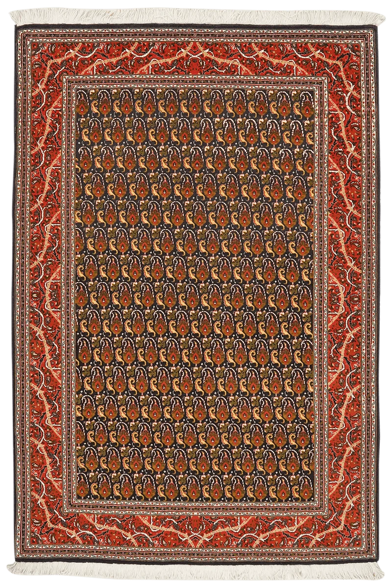 Tabriz 50 Raj · Handgeknüpft – Schwarz, 151x102 cm
