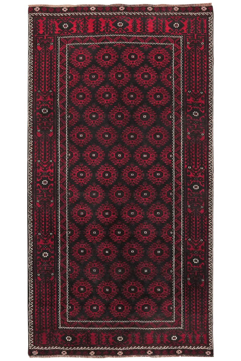 Belutch · Handgeknüpft – Schwarz, 221x118 cm