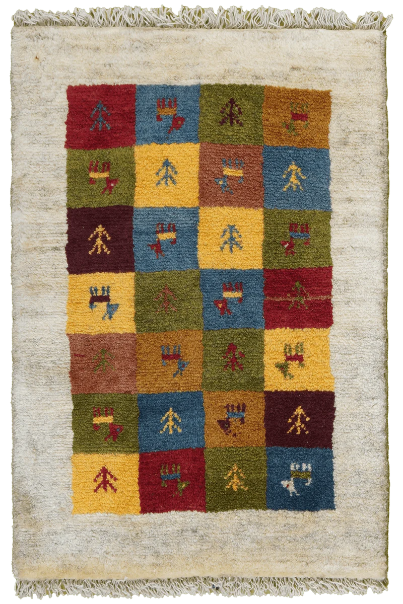 Gabbeh Sonnat · Handgeknüpft – Bunt, 90x61 cm