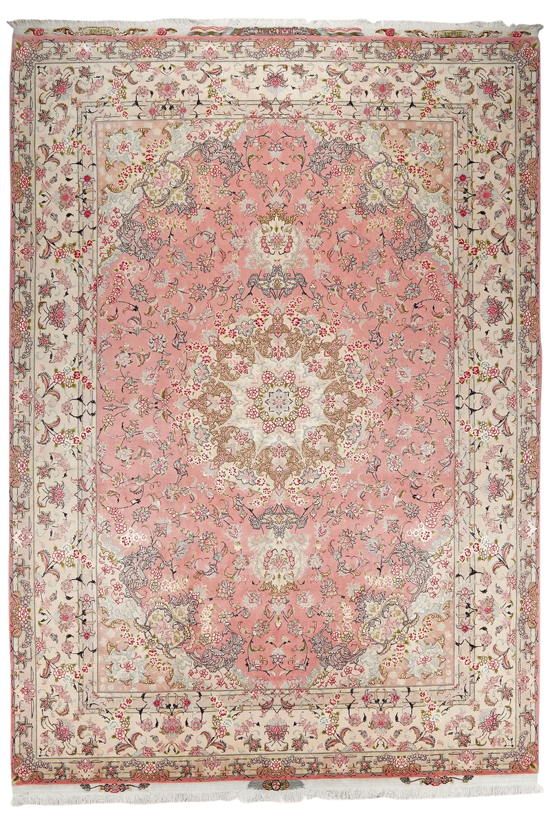Tabriz 50 Raj · Handgeknüpft – Rosa, 347x245 cm