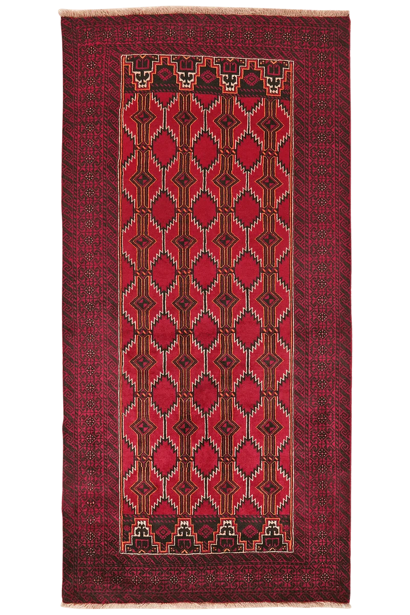 Belutch · Handgeknüpft – Rot, 228x112 cm