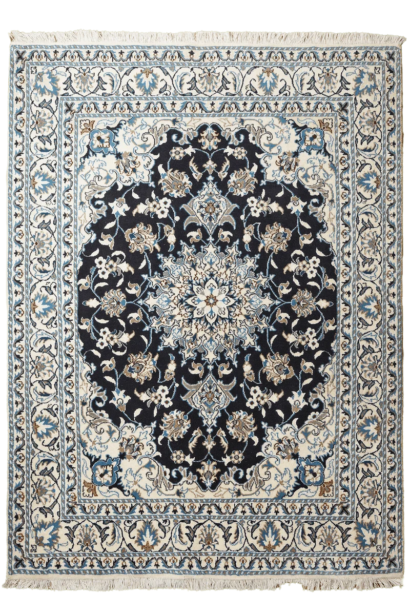 Nain 12La · Handgeknüpft – Blau, 197x147 cm