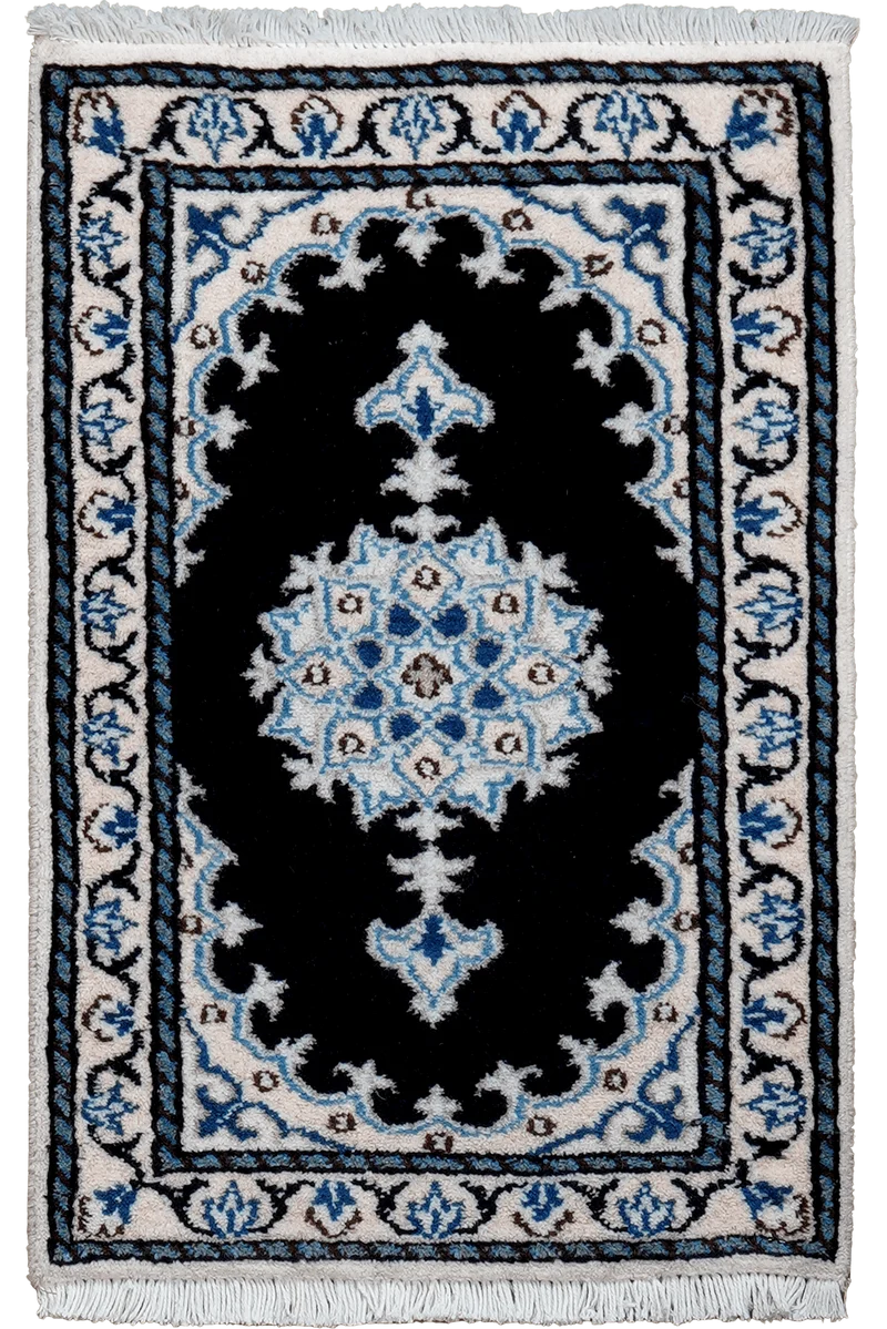 Nain 12La · Handgeknüpft – Blau, 61x41 cm