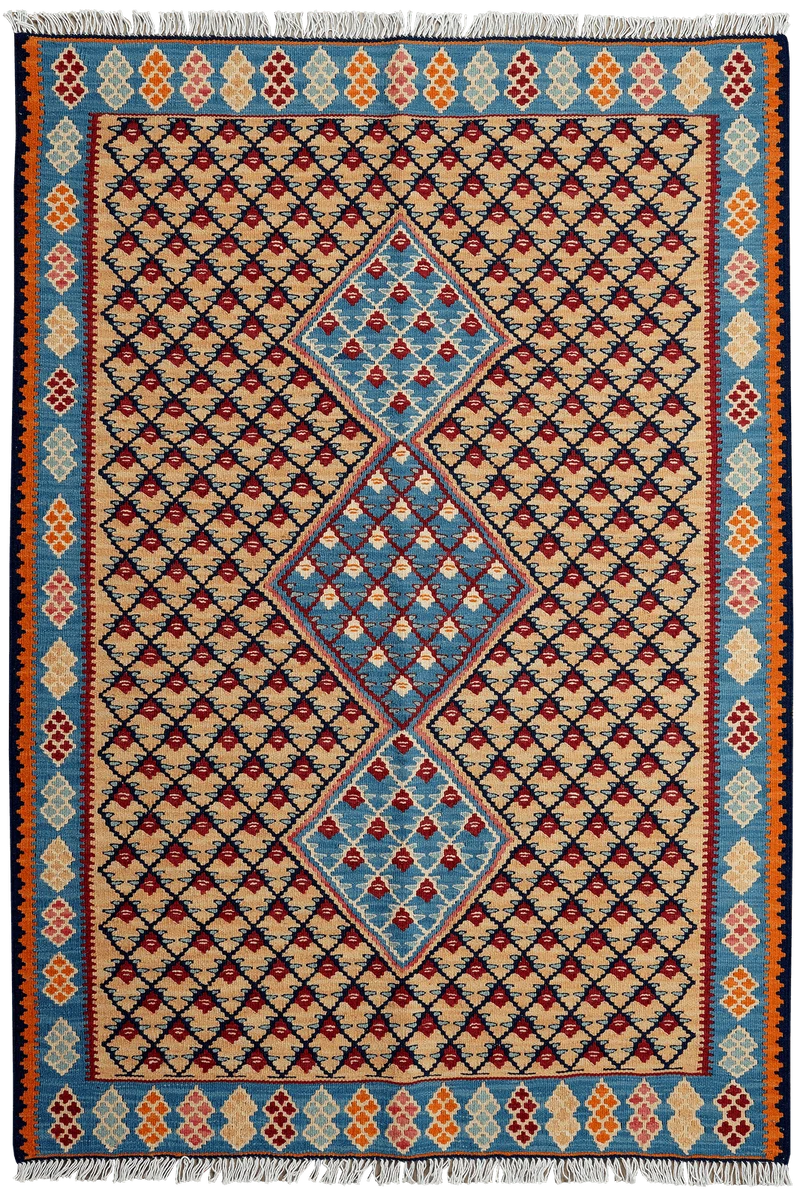 Kelim Senneh · Handgewebt – Beige, 151x104 cm