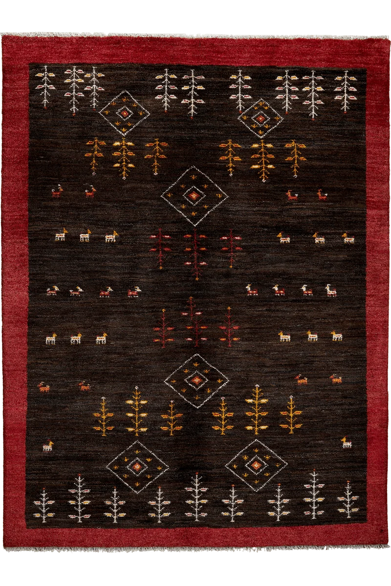 Gabbeh Sonnat · Handgeknüpft – Schwarz, 199x151 cm