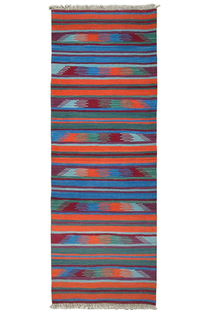 Kelim Gashgai · Handgewebt – Bunt, 193x64 cm