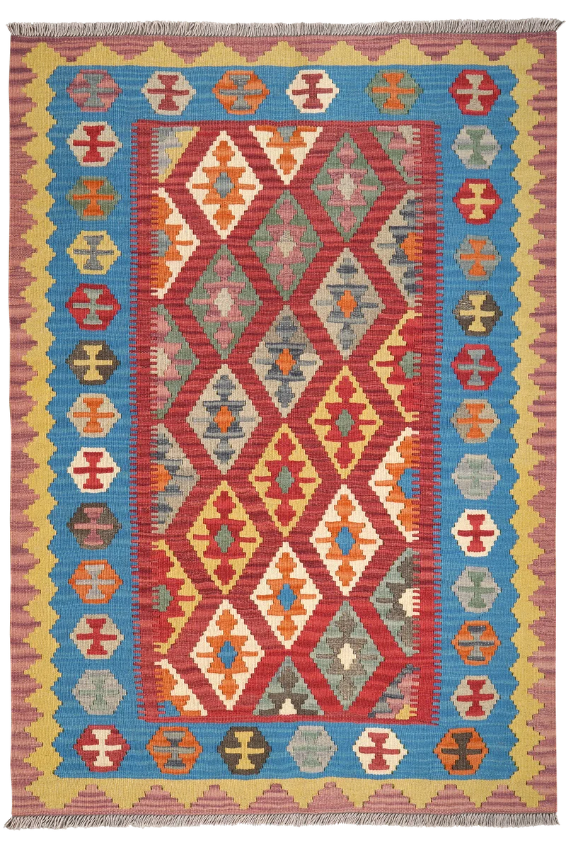 Kelim Gashgai · Handgewebt – Rot, 174x122 cm