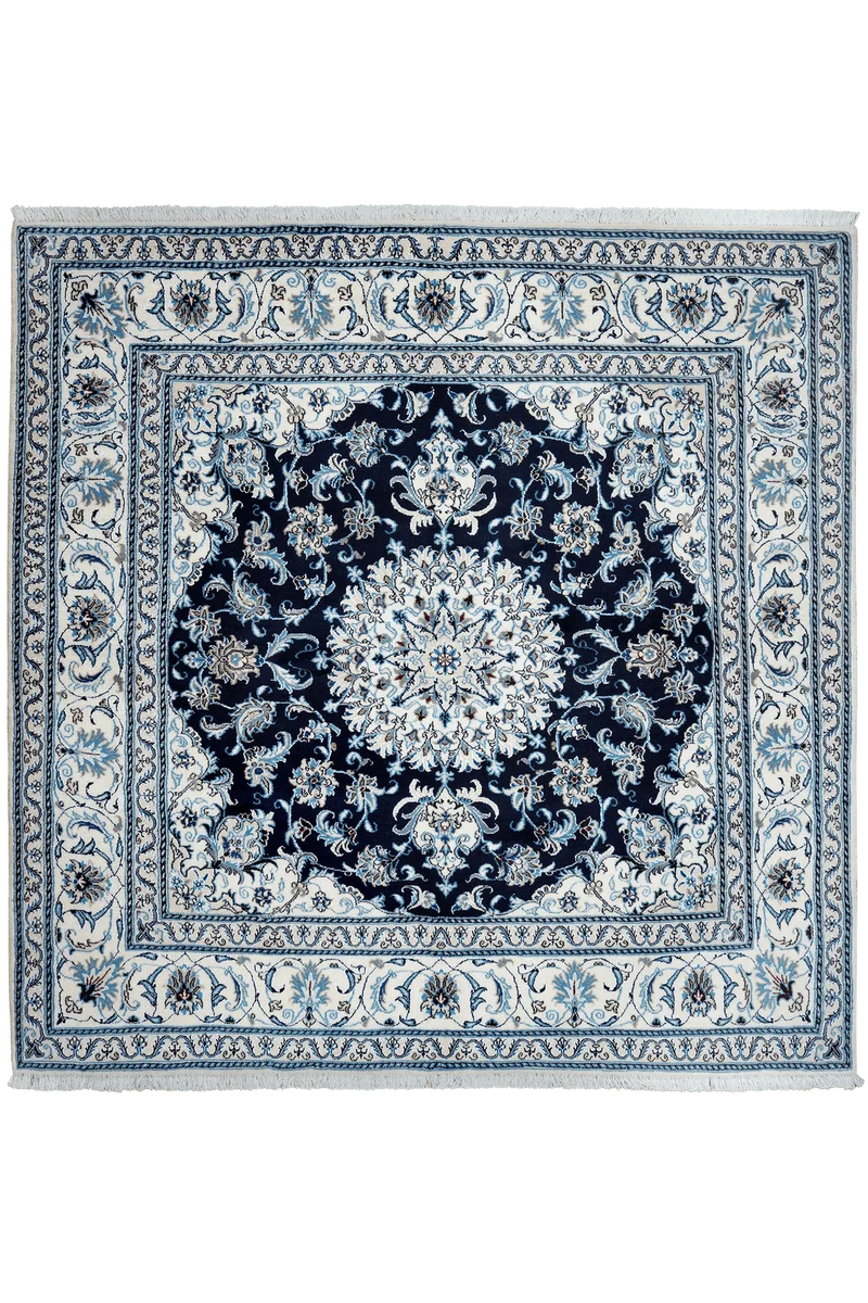Nain 12La · Handgeknüpft – Blau, 193x194 cm