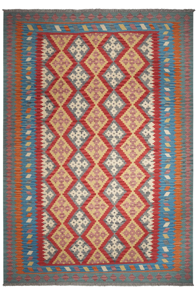 Kelim Gashgai · Handgewebt – Rot, 298x208 cm