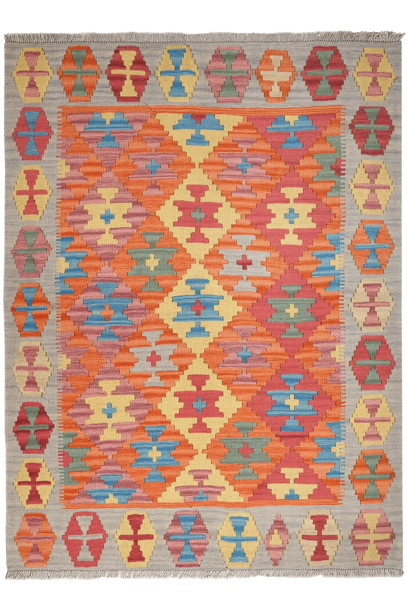 Kelim Gashgai · Handgewebt – Rot, 176x132 cm