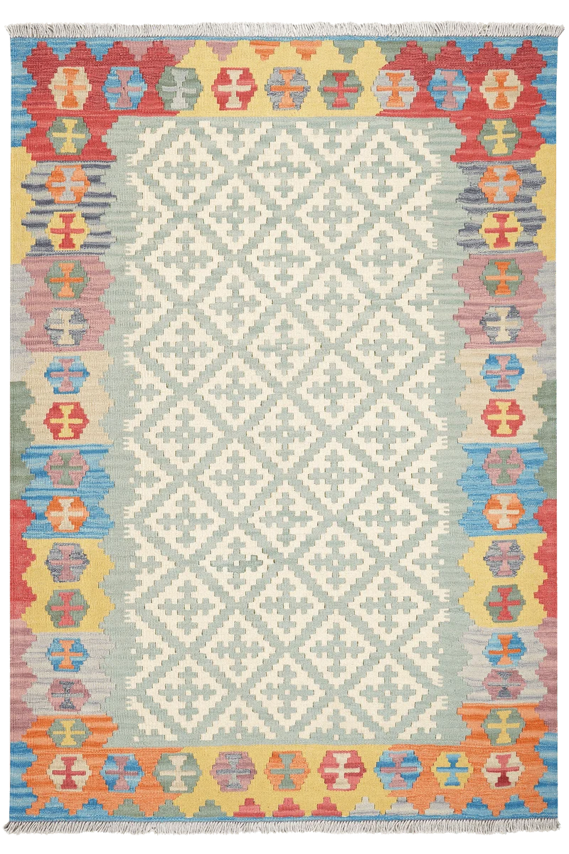 Kelim Gashgai · Handgewebt – Beige, 182x125 cm