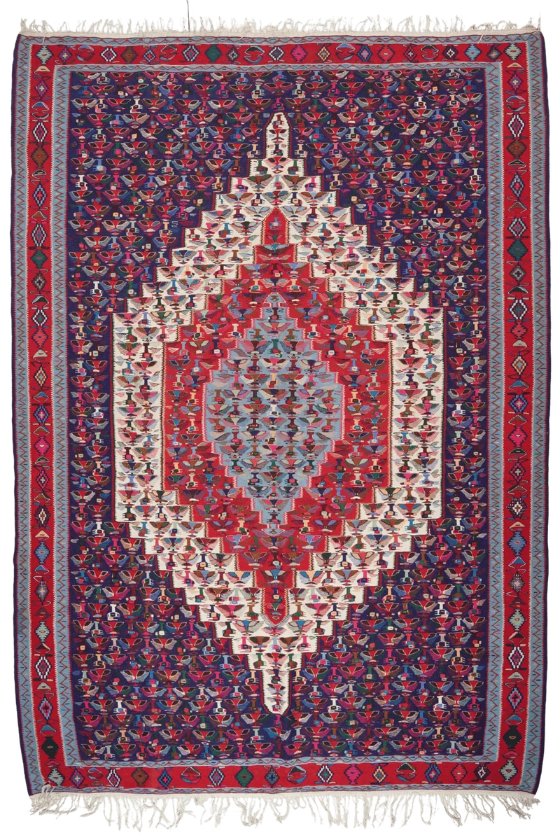 Kelim · Handgewebt – Blau, 289x197 cm