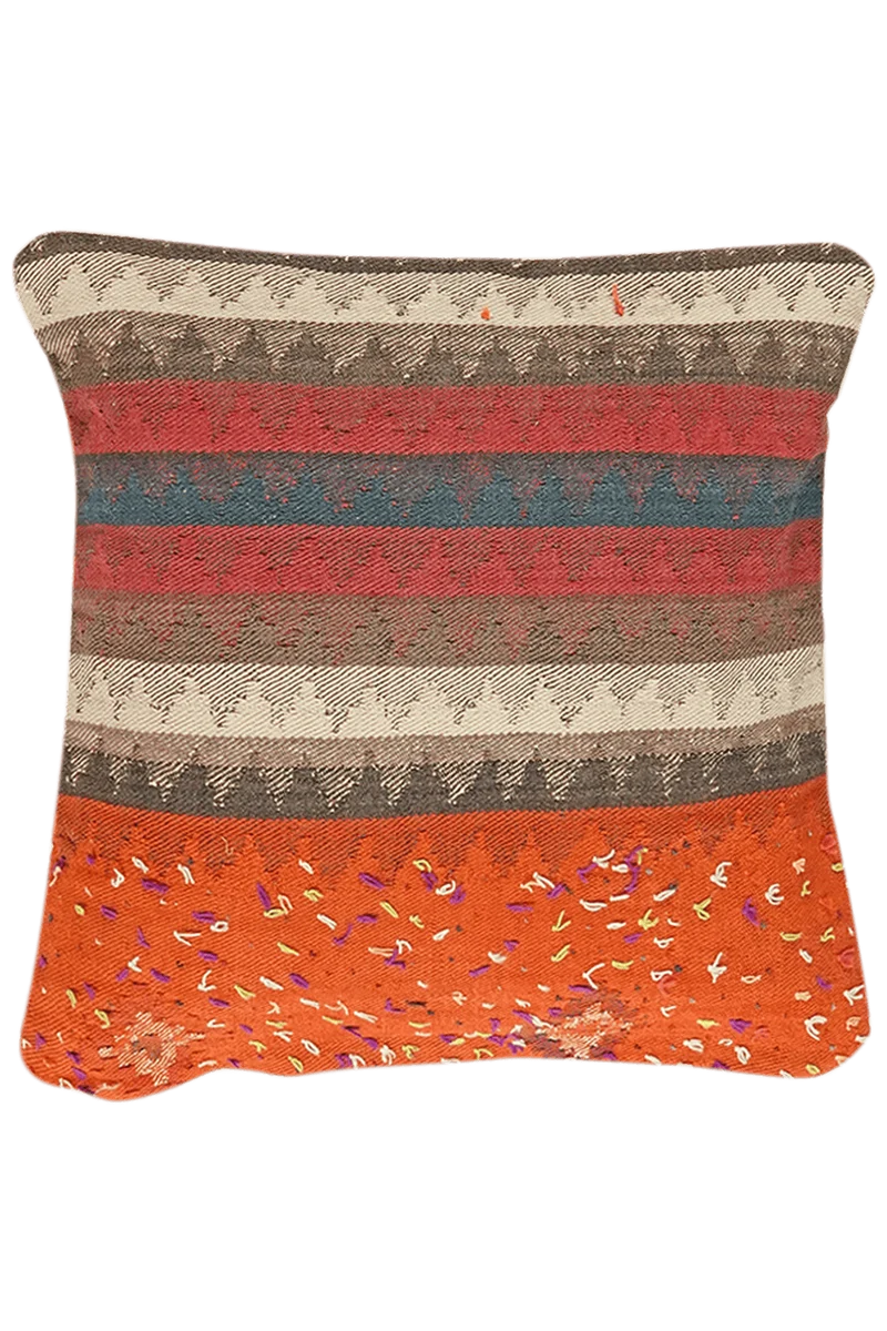Kelim Kissen · Handgefertigt – Bunt, 65x65 cm