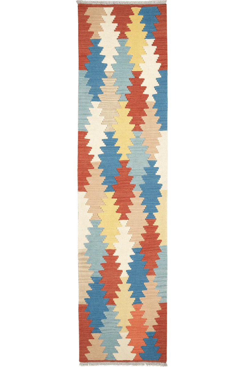 Kelim Gashgai · Handgewebt – Bunt, 247x61 cm