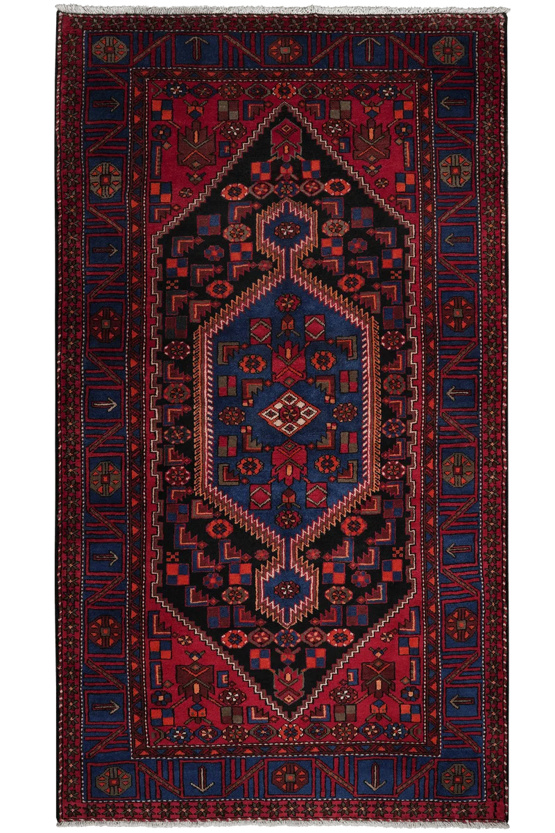 Khamseh · Handgeknüpft – Blau, 263x145 cm