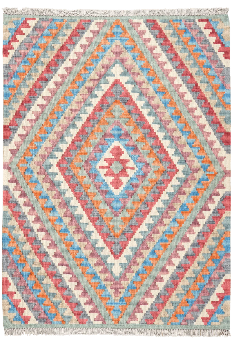 Kelim Gashgai · Handgewebt – Bunt, 132x97 cm
