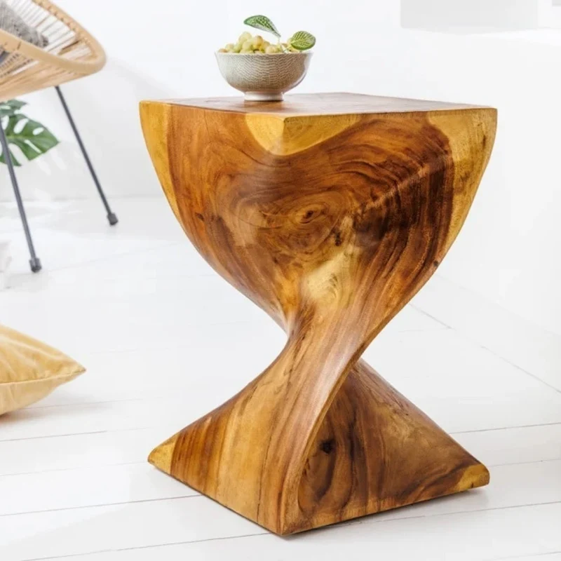 Design Beistelltisch BELFAST 45cm Suar Massivholz Natural