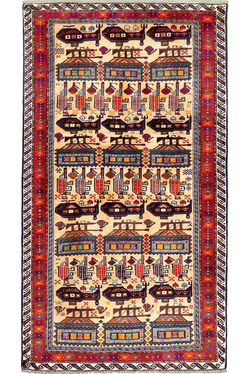 Belutch · Handgeknüpft – Beige, 176x100 cm