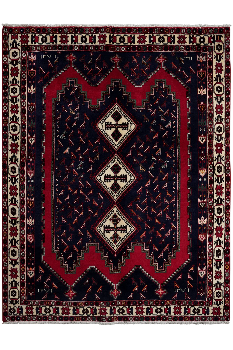 Afshar · Handgeknüpft – Blau, 219x168 cm