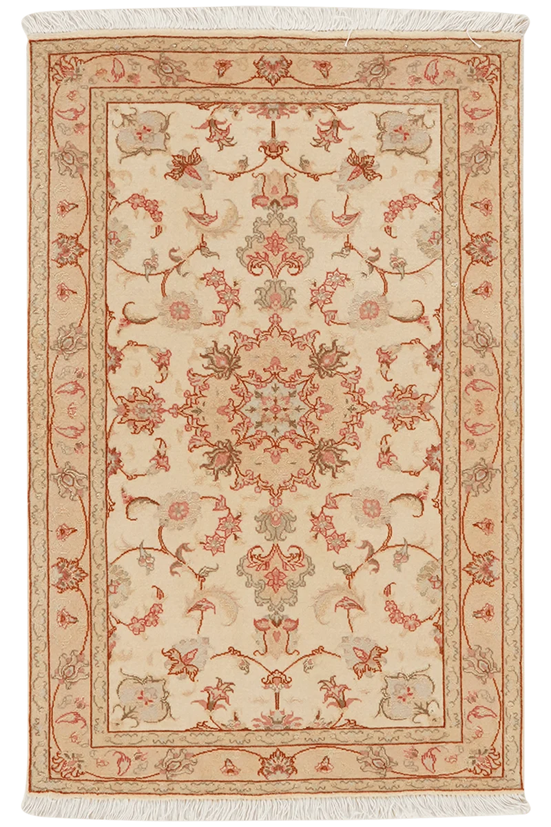Tabriz 50 Raj · Handgeknüpft – Beige, 110x72 cm