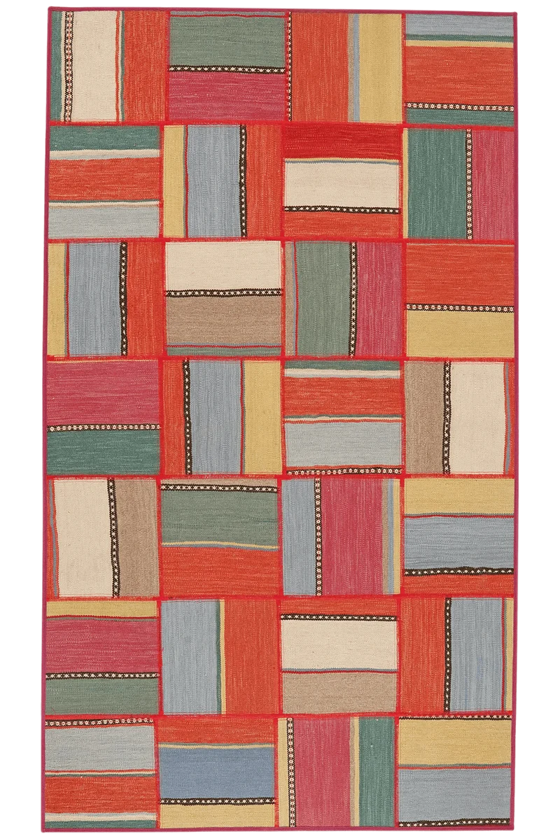 Kelim Tekkeh · Handgewebt – Bunt, 209x120 cm
