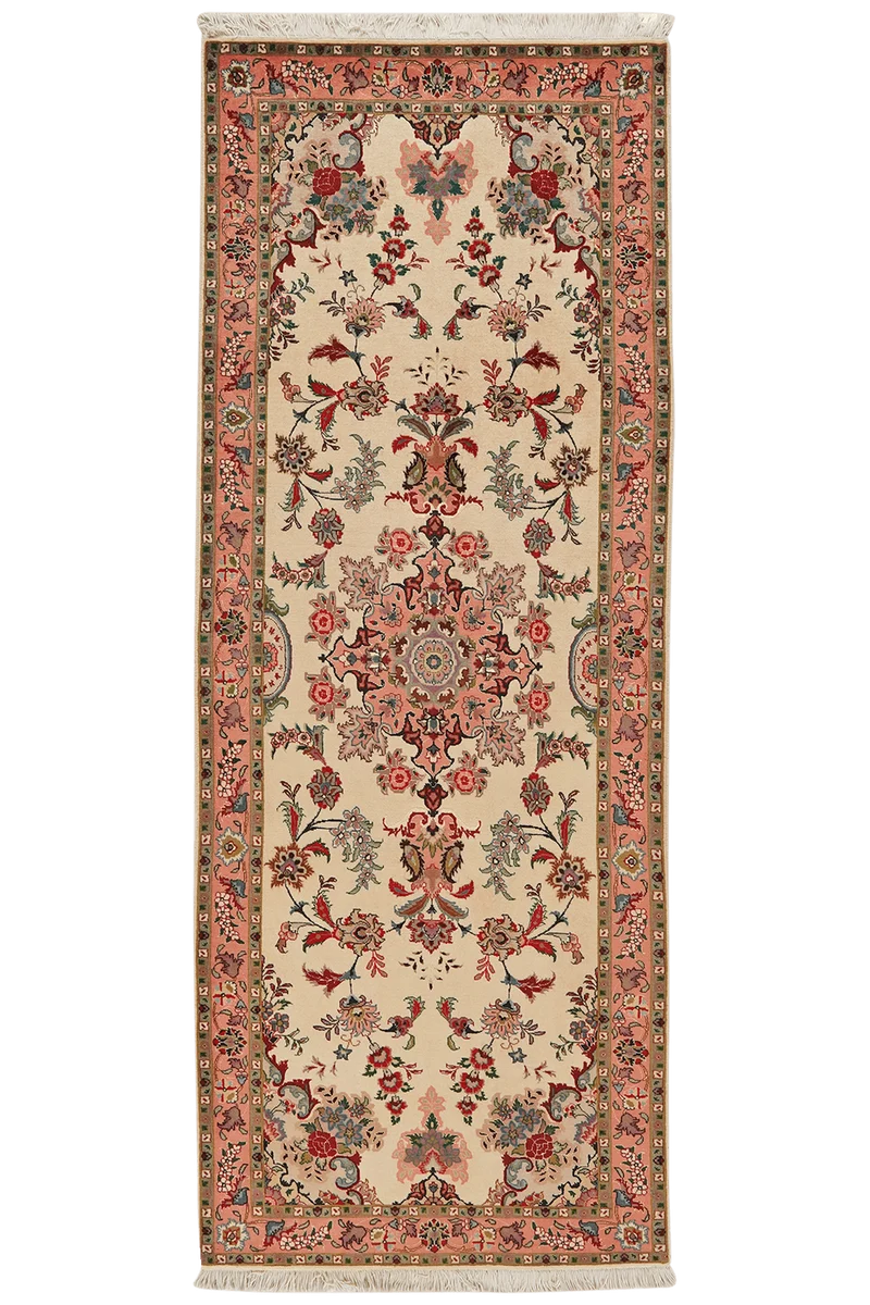 Tabriz 50 Raj · Handgeknüpft – Beige, 205x78 cm