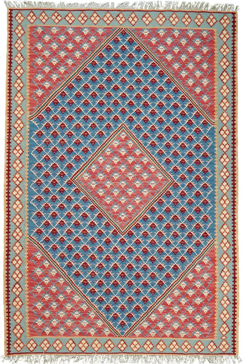 Kelim Senneh · Handgewebt – Blau, 160x107 cm