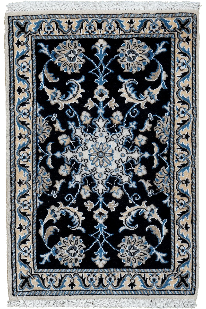 Nain 12La · Handgeknüpft – Blau, 87x58 cm