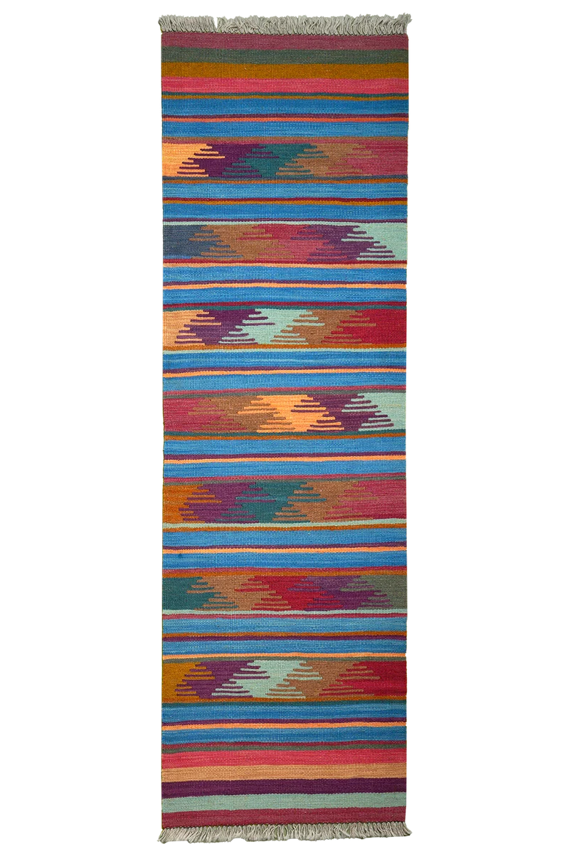 Kelim Gashgai · Handgewebt – Bunt, 193x59 cm