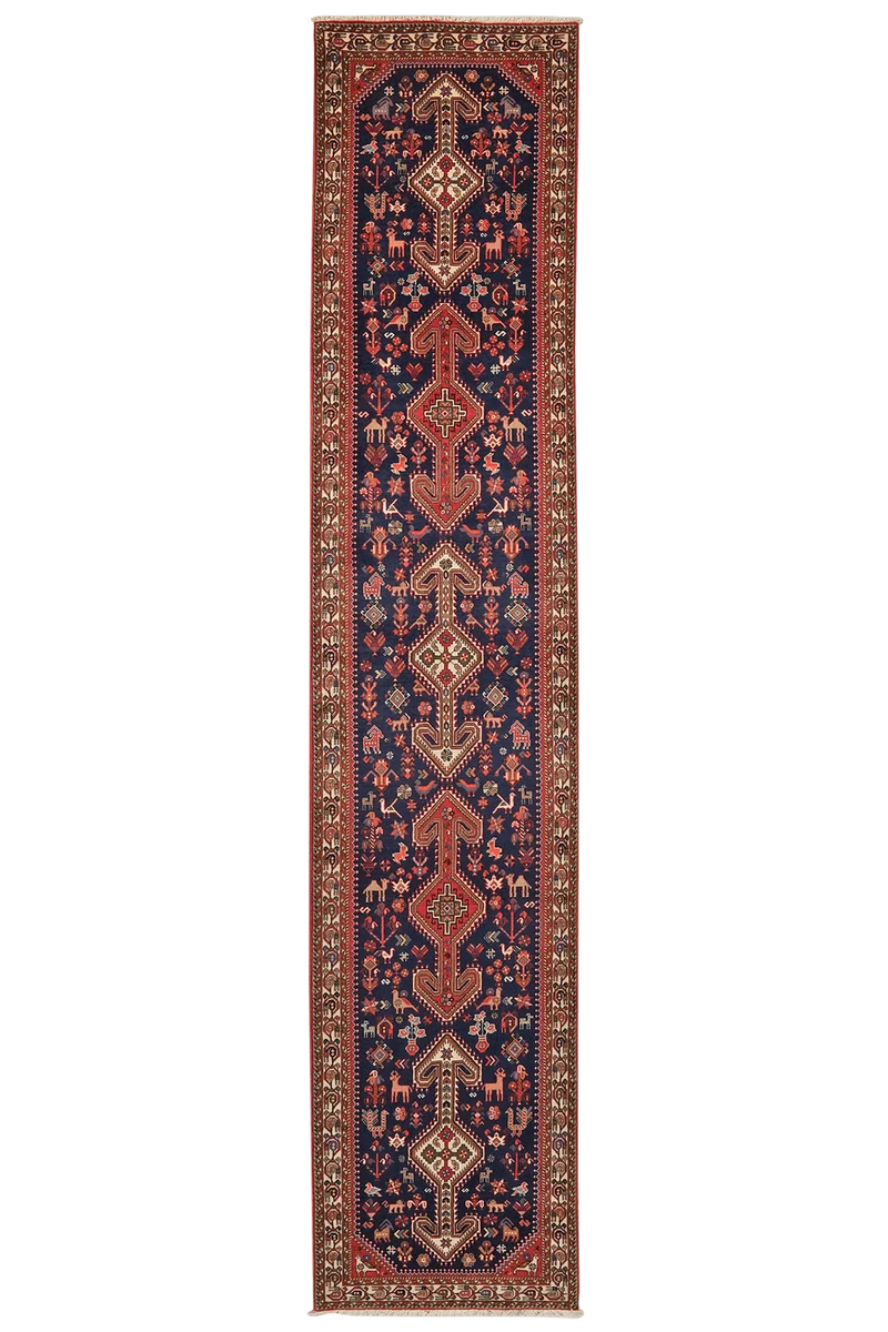Nasrabad · Handgeknüpft – Bunt, 398x83 cm
