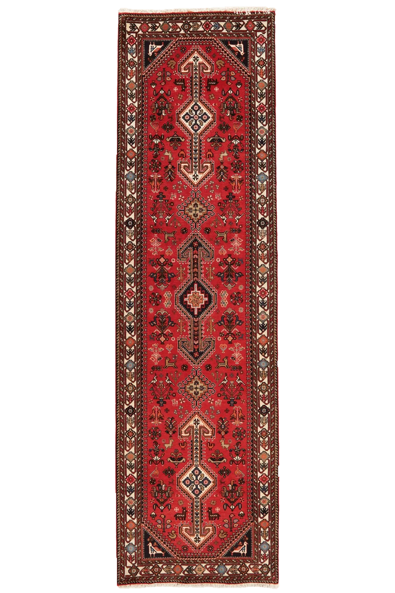 Nasrabad · Handgeknüpft – Rot, 309x81 cm