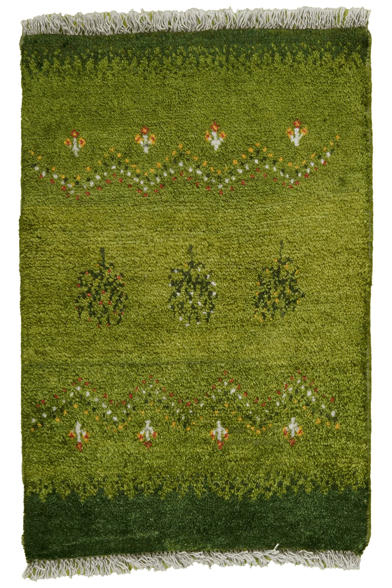 Gabbeh Sonnat · Handgeknüpft – Grün, 89x59 cm