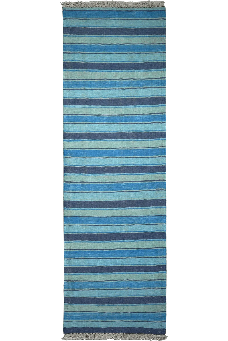 Kelim Gashgai · Handgewebt – Blau, 194x61 cm
