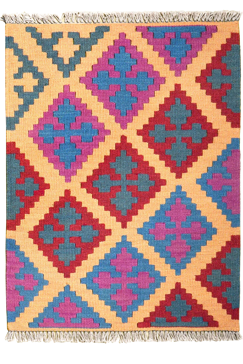 Kelim Gashgai · Handgewebt – Beige, 89x67 cm