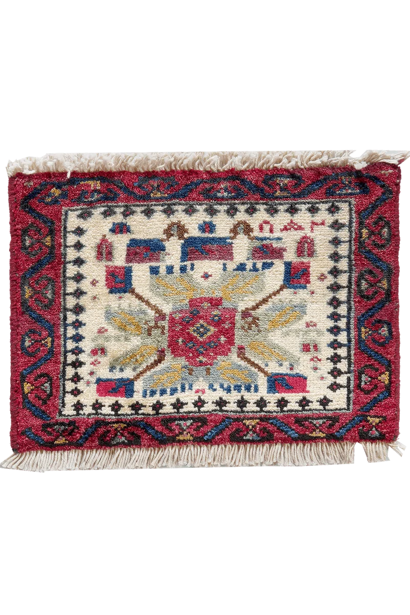 Afshar · Handgeknüpft – Beige, 28x40 cm