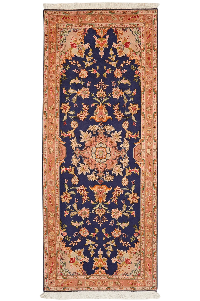 Tabriz 50 Raj · Handgeknüpft – Blau, 205x84 cm