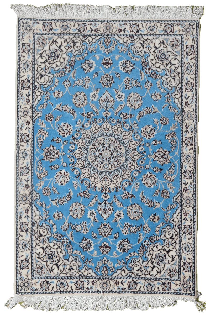 Nain 6La · Handgeknüpft – Blau, 95x62 cm