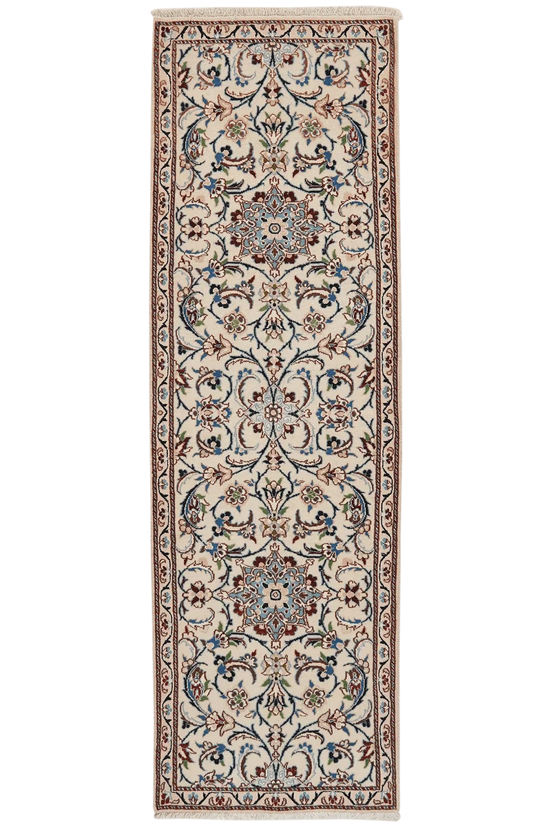 Nain 9La · Handgeknüpft – Beige, 195x60 cm