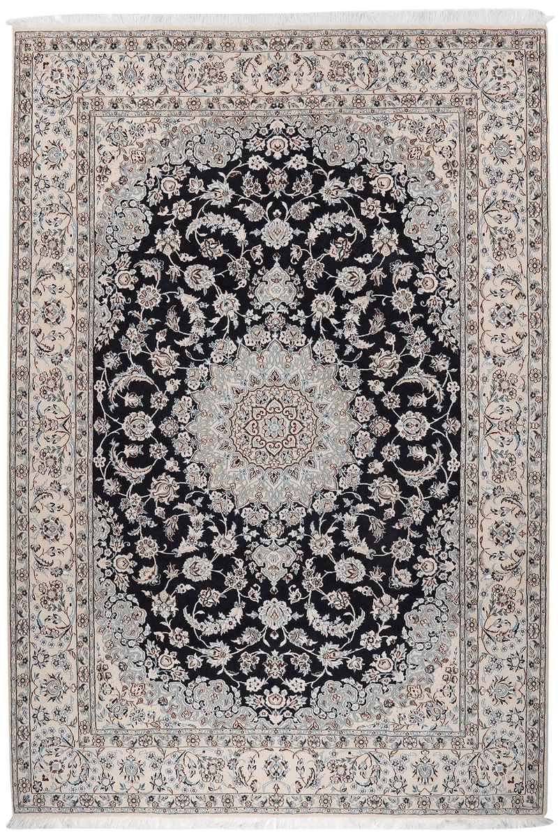 Nain 9La · Handgeknüpft – Blau, 291x201 cm