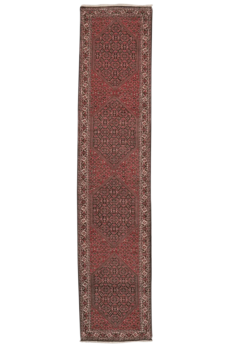 Bidjar · Handgeknüpft – Rot, 386x84 cm