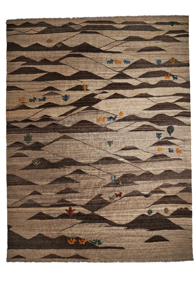 Kelim Gashgai · Handgewebt – Braun, 257x195 cm