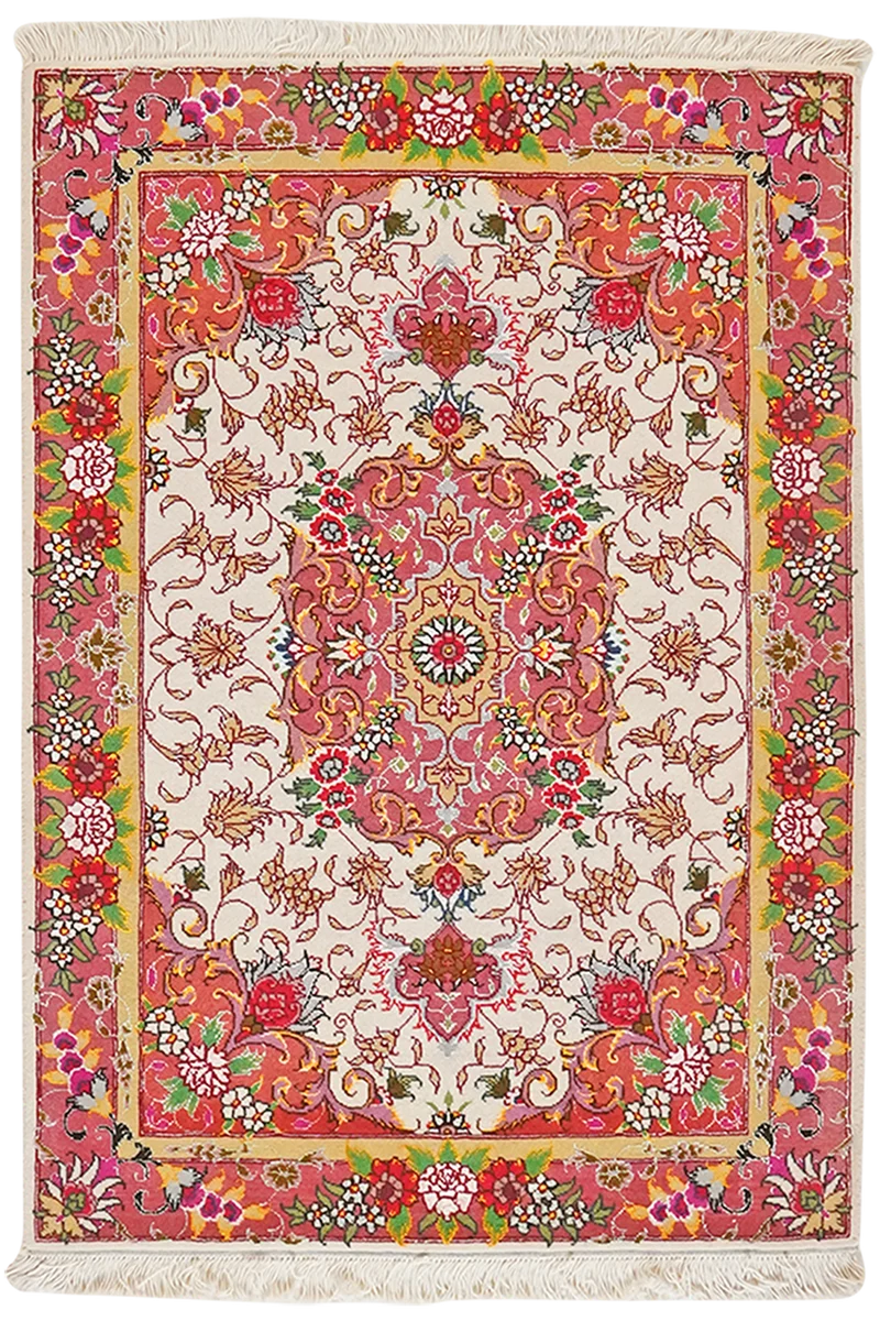 Tabriz 50 Raj · Handgeknüpft – Beige, 95x68 cm