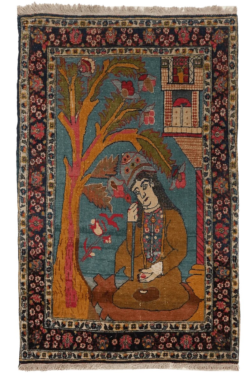 Tabriz Antique · Handgeknüpft – Blau, 100x64 cm