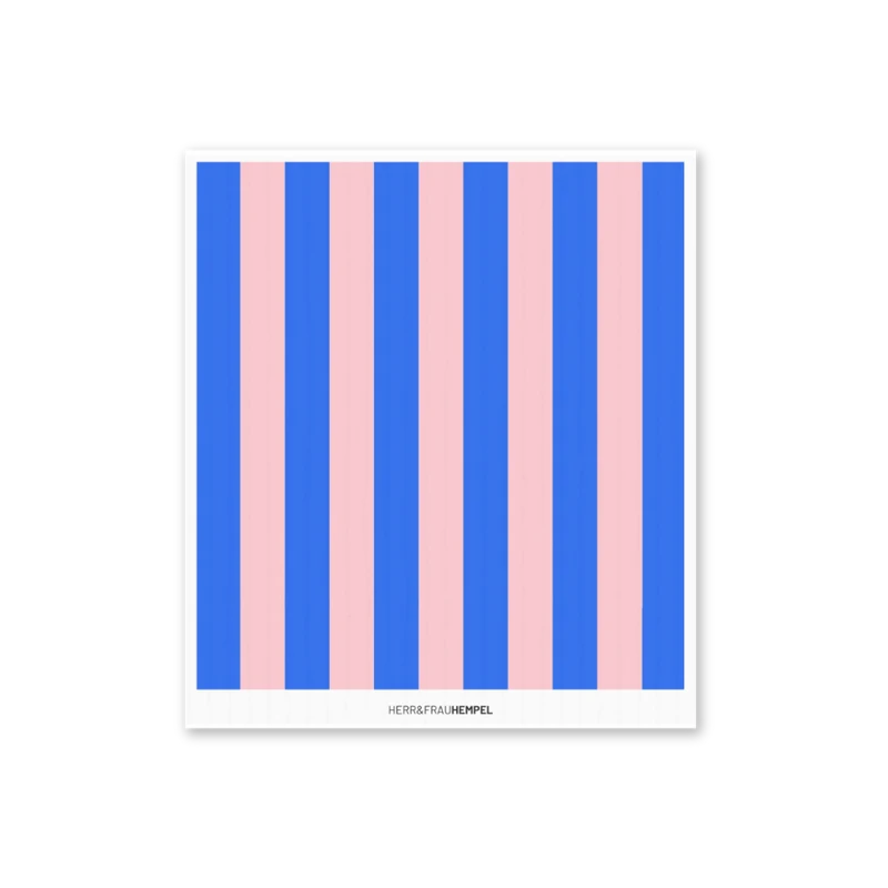 Schwammtuch Stripes, blau-rosa