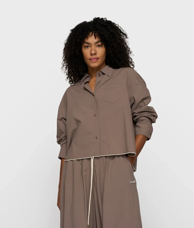 10 DAYS AMSTERDAM Cropped Shirt Poplin Moonrock